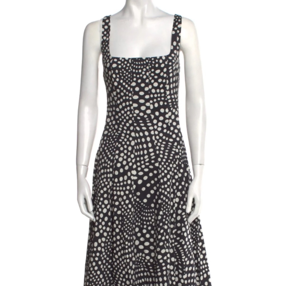 Staud Black Wavy Dot Wells Dress NEVER WORN with tags
